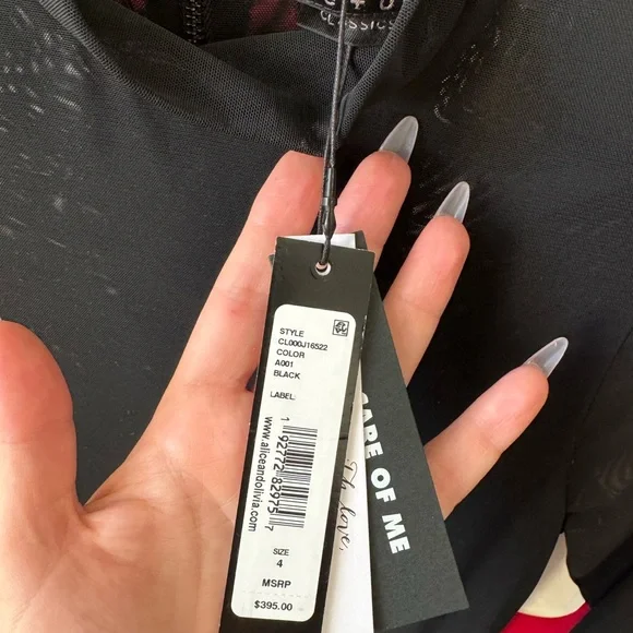 NWT Alice + Olivia Black Mini Skirt Dress - Picture 4 of 6